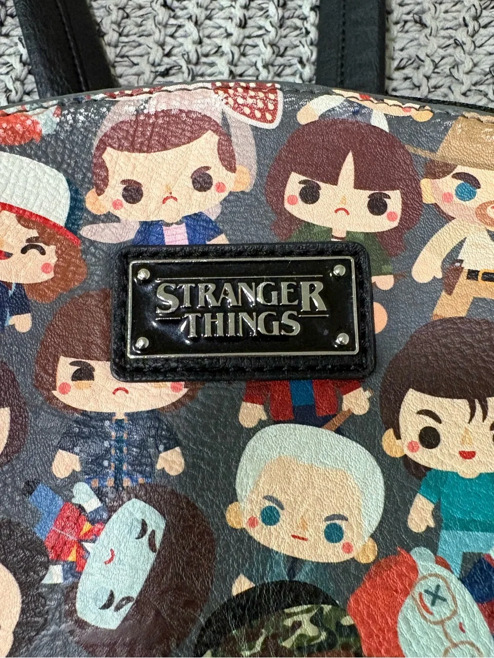 Gently Used Stranger Things Loungefly Chibi Mini Backpack All Over Print 11